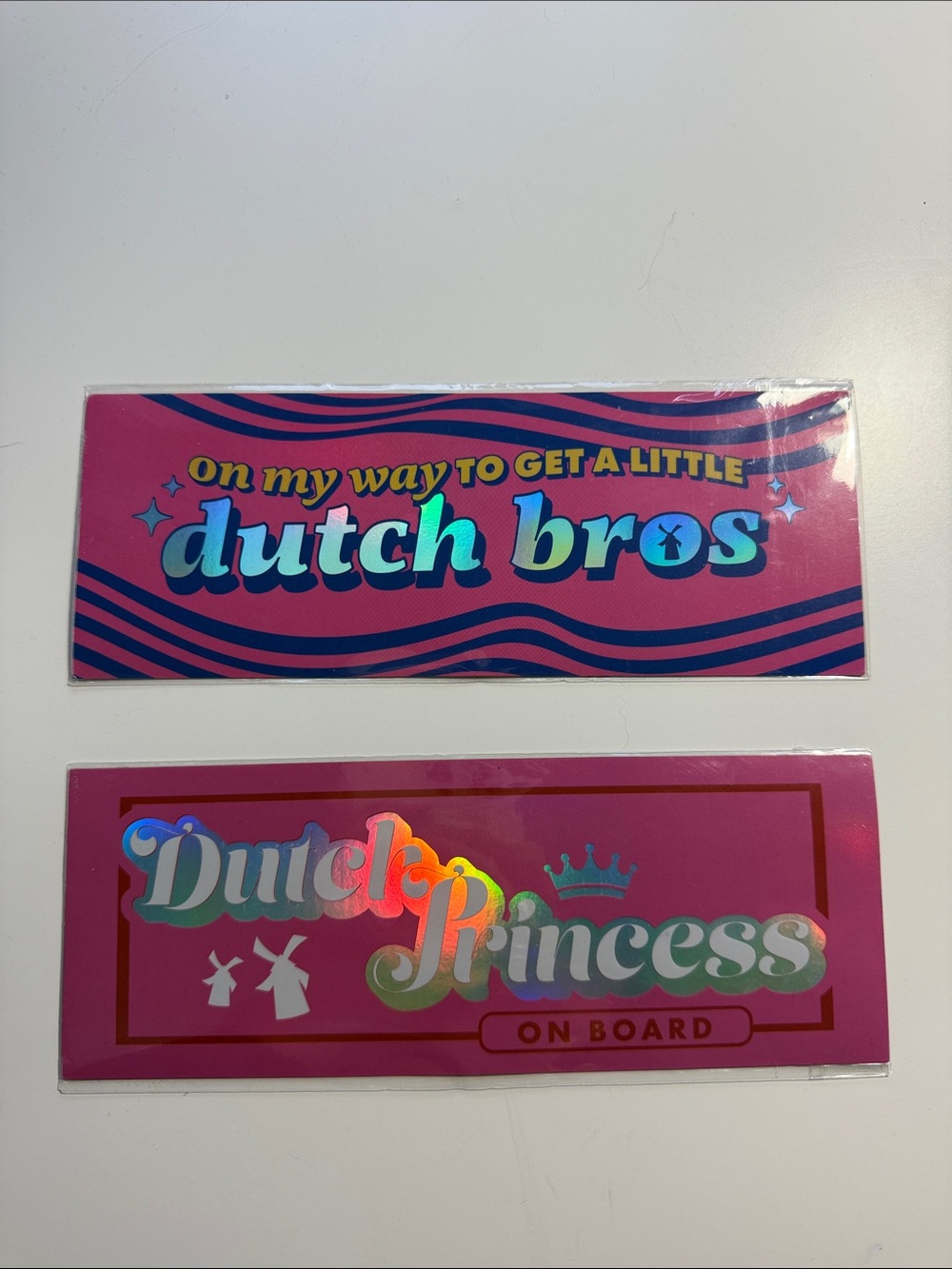 Dutch Bros Pink Holographic Magnet (car bumper/fridge) sold separately